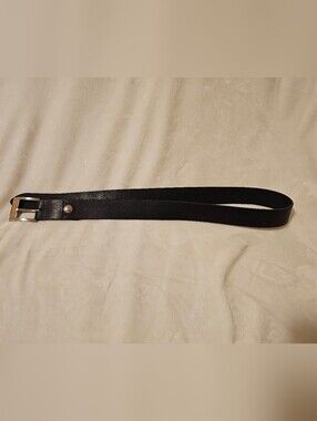 Y2K Structure Black Leather Men's Belt